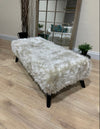 Tobi fluffy footstool non storage round silver cap legs made to measure - CONTACT US for made to measure sizes
