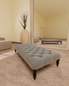 Light grey Coffee table upholstered chesterfield Ottoman footstool