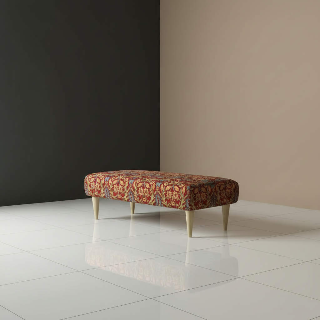 Contemporary upholstered seating ottoman for living room or lounge area