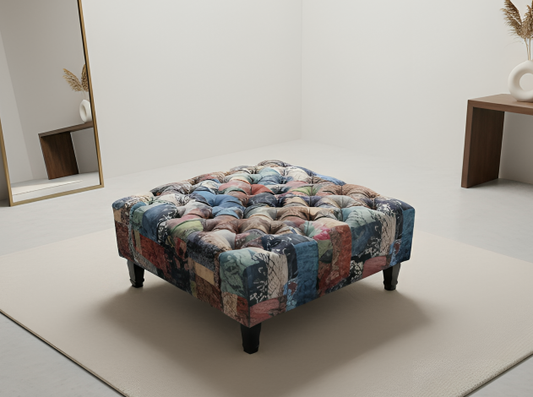 Demask multicolour Square non Storage footstool