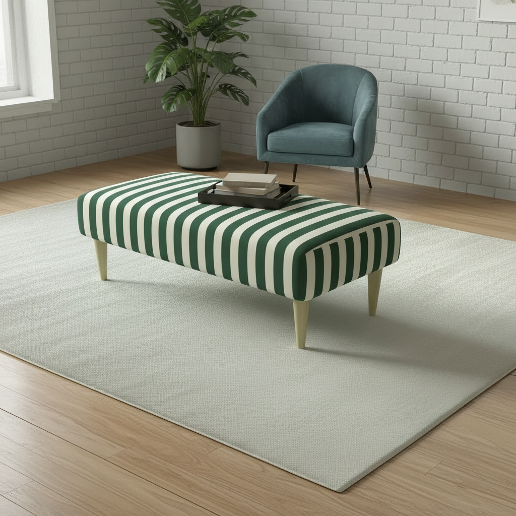 Statement abstract art style bench for bedroom or dressing area