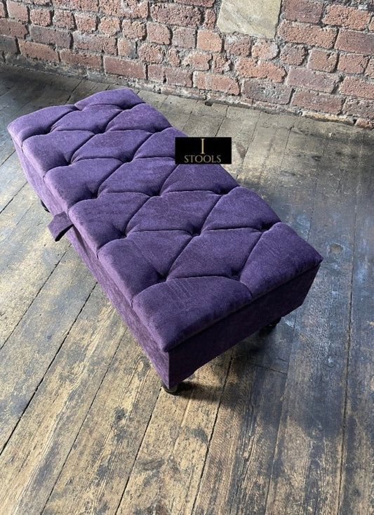 Bespoke light purple comel fabric rectangle storage - ISTOOLS