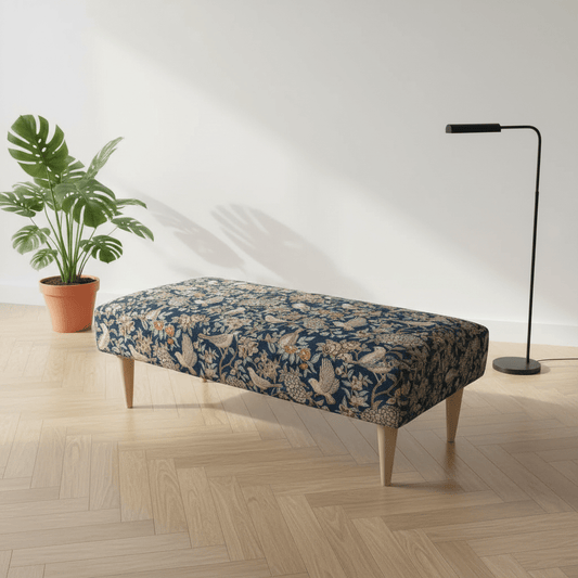 Bespoke Stitched Design Ottoman Footstool for Living Room - ISTOOLS