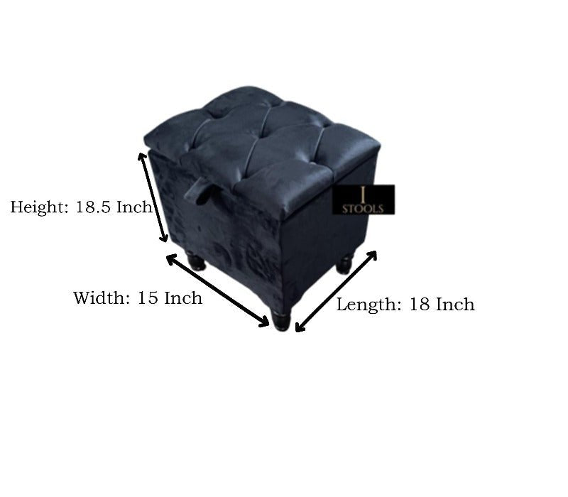 Black Small coffee table Storage Box | Black Small Ottoman | side table footstool - ISTOOLS