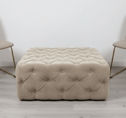 Brown Square Ottoman Coffee Table UK | Large Brown Chesterfield Coffee Table - ISTOOLS