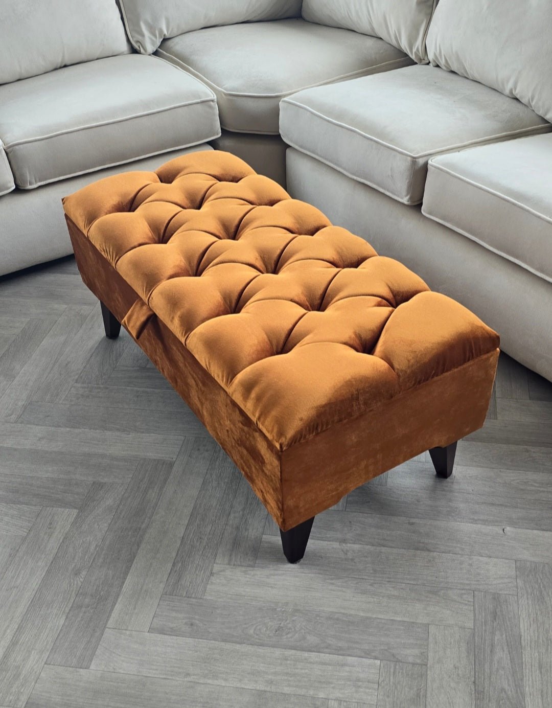 BURNT ORANGE | POUFFE | FOOTSTOOL | STORAGE OTTOMAN - ISTOOLS