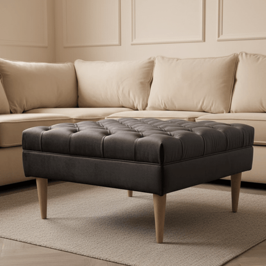 Buttoned non storage Coffee Table Bench, Chesterfield Footstool seat - ISTOOLS