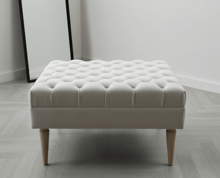 Creamy white Coffee Table Bench, Chesterfield Footstool seat - ISTOOLS
