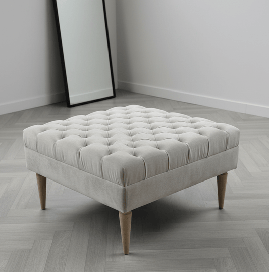 Handmade UK Button-Tufted Velvet Footstool and Coffee Table - ISTOOLS