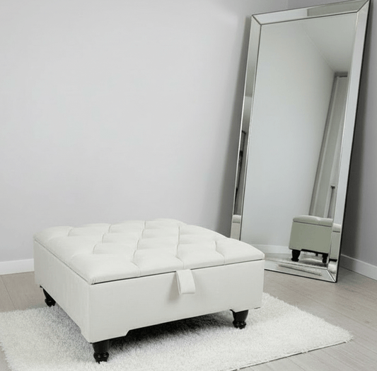 buttoned chesterfield ottoman coffee table with hidden storage - ISTOOLS