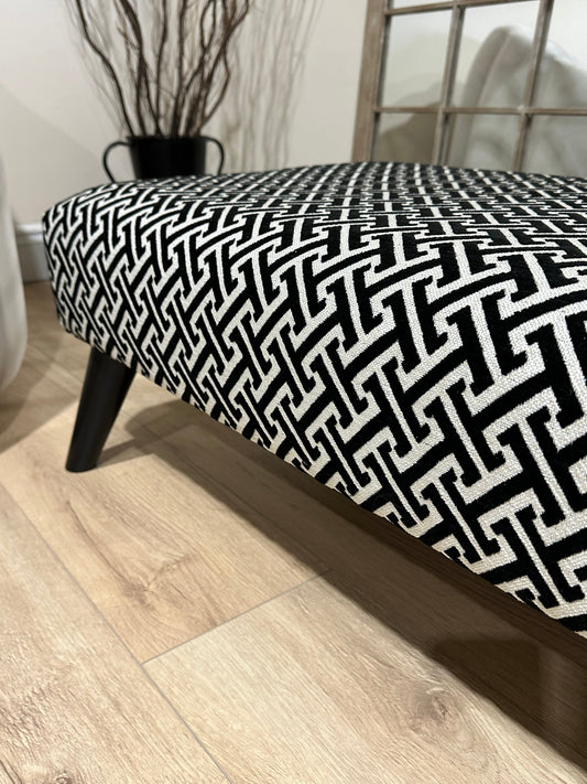 Eden embossed premium pattern Footstool window bay seat pouffe coffee table - ISTOOLS