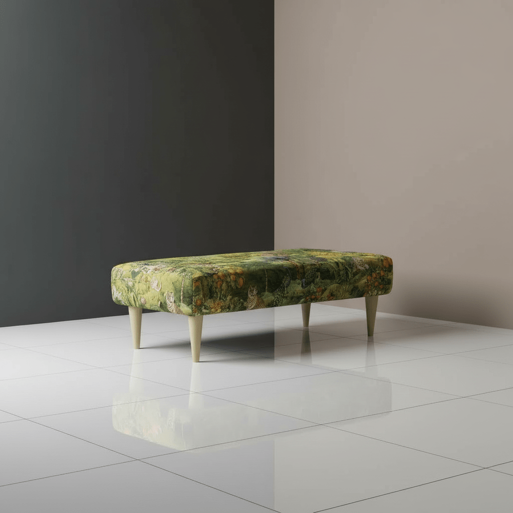 Elegant Abstract Upholstered Dining Bench Seat | Handcrafted UK Designer Pattern Bench | istools - ISTOOLS