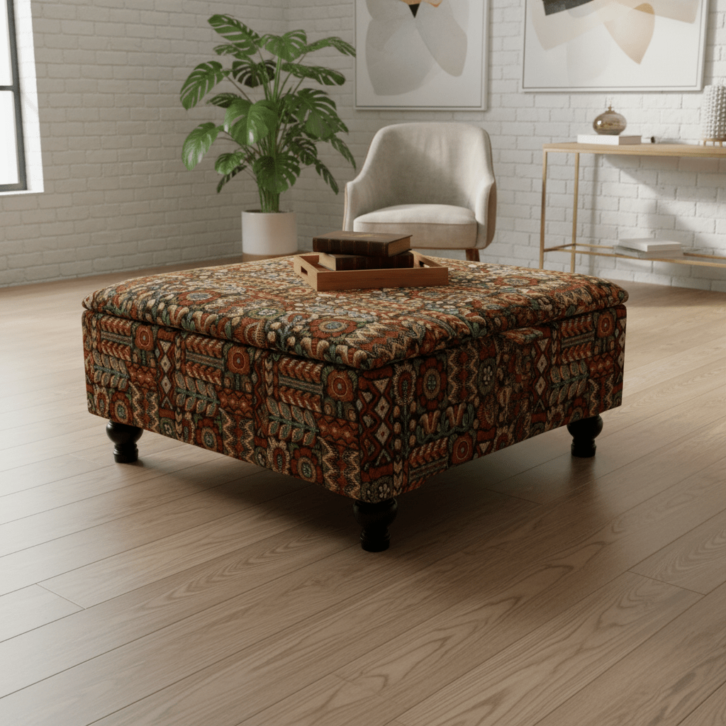 Expressive Multi - Toned Accent Table | Large Storage Ottoman & Coffee Table – Modern Interior UK - ISTOOLS