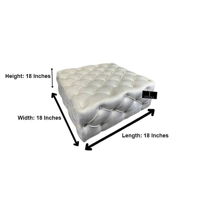 Large Creamy White Square Ottoman Coffee Table | Coffee Table - ISTOOLS