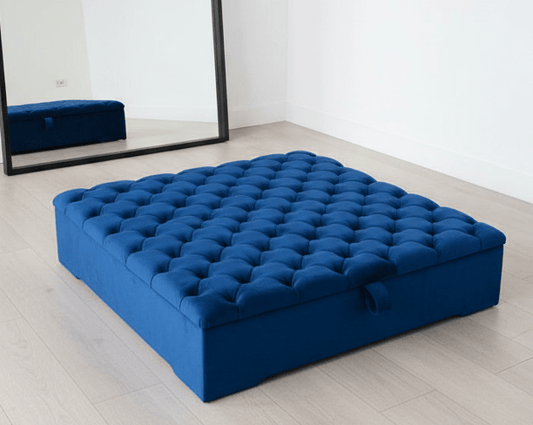 Chesterfield Button Velvet Coffee Table with Hidden Storage for Living Room - ISTOOLS