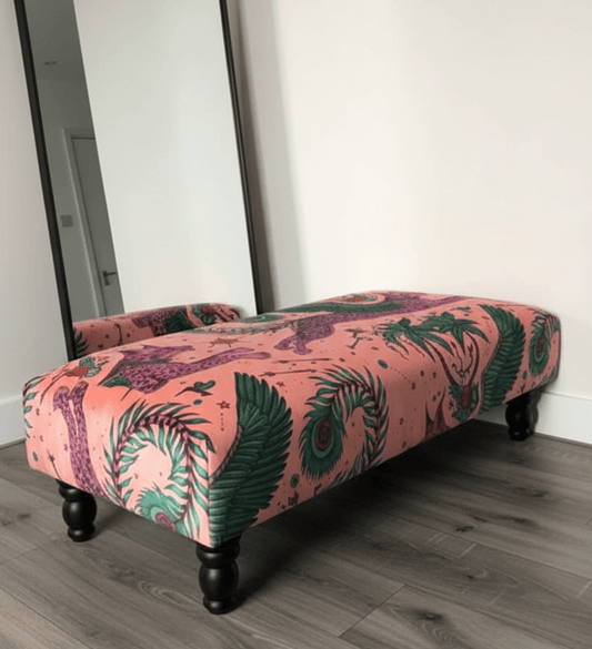 Made to measure available | contact us | Lynx Printed multicolour Fabric Footstool - ISTOOLS