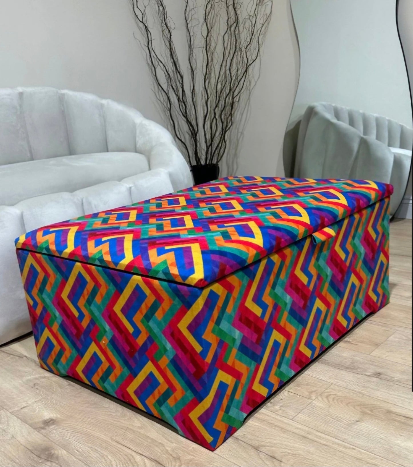 Made to measure trem ottoman storage box plain lid - zero legs - ISTOOLS