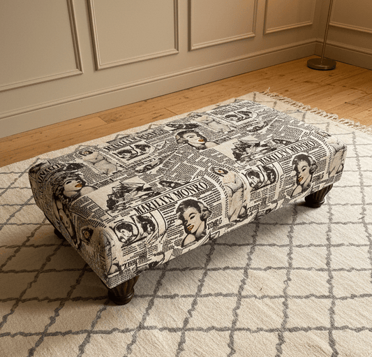 Marilyn Monroe printed fabric Footstool Bench - ISTOOLS