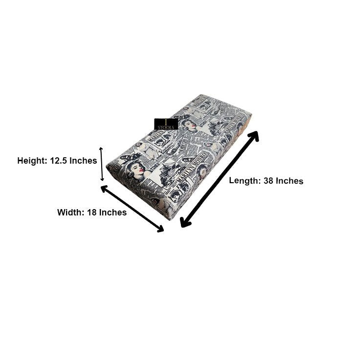 Marilyn Monroe printed fabric Footstool Bench - ISTOOLS