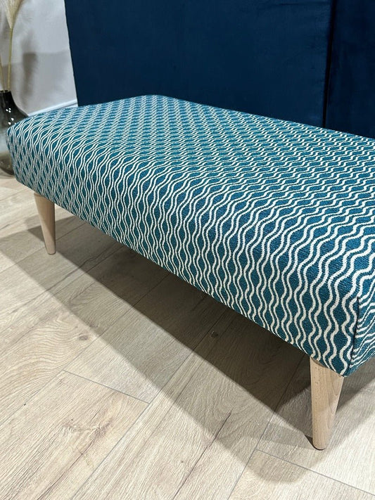 PREMIUM PATTERN FABRIC FOOTSTOOL POUFFE FOOTREST TABLE - ISTOOLS