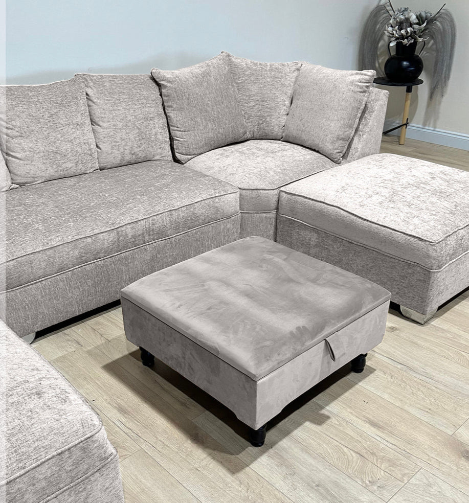 Stylish silver square storage box with easy-clean fabric - ISTOOLS