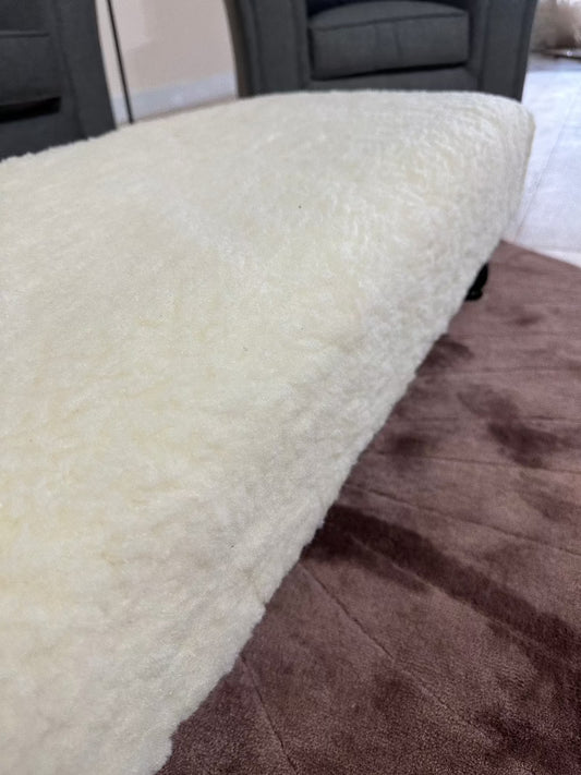cuddle fabric off white Handmade footstool
