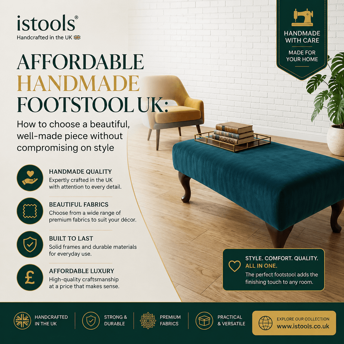 AFFORDABLE HANDMADE FOOTSTOOL UK: HOW TO CHOOSE A BEAUTIFUL, WELL-MADE PIECE WITHOUT COMPROMISING ON STYLE - ISTOOLS