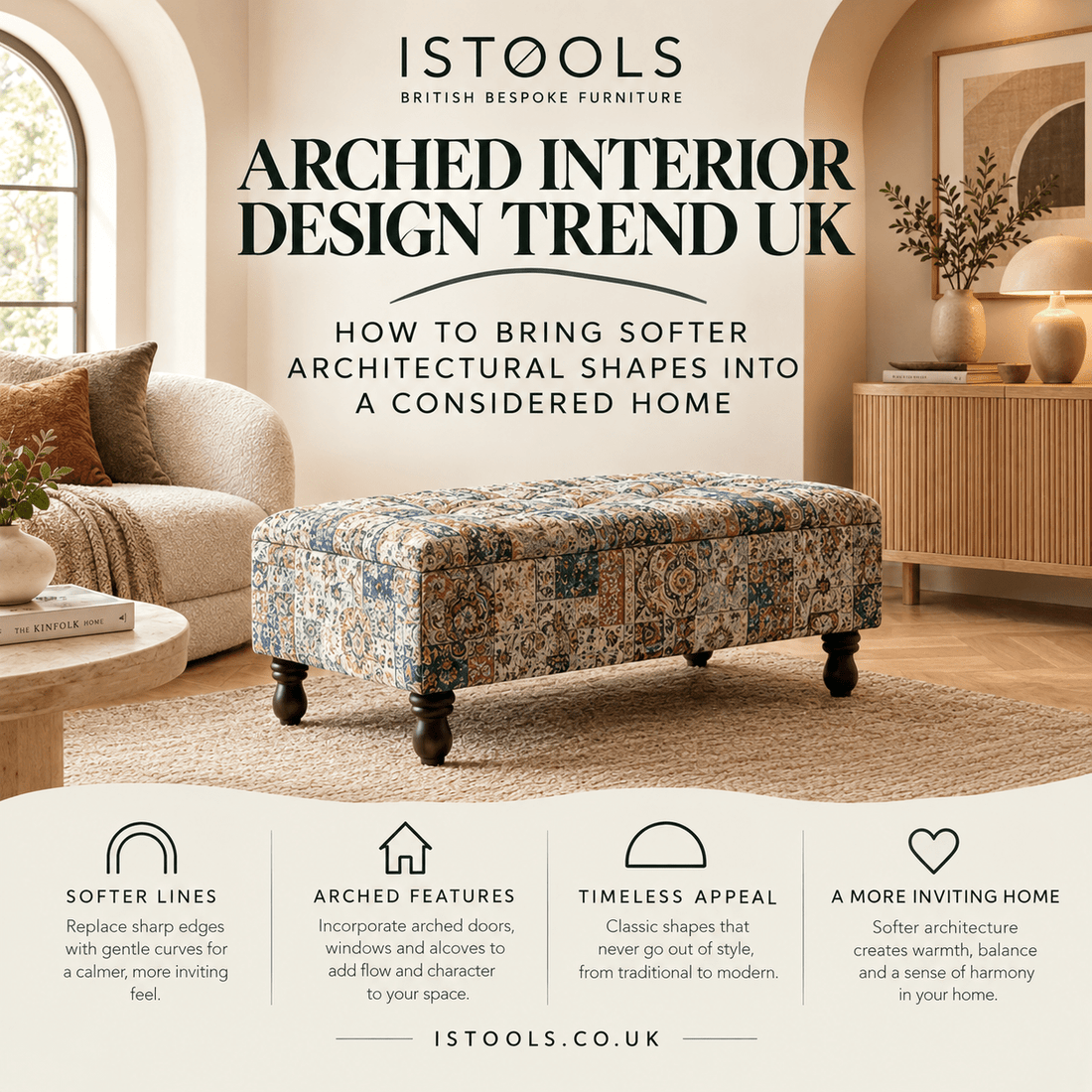 ARCHED INTERIOR DESIGN TREND UK: HOW TO BRING SOFTER ARCHITECTURAL SHAPES INTO A CONSIDERED HOME - ISTOOLS