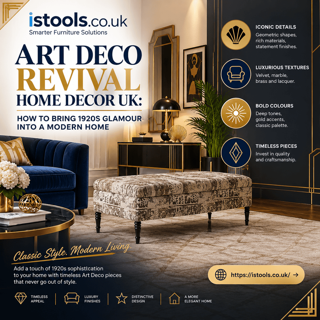 ART DECO REVIVAL HOME DECOR UK: HOW TO BRING 1920S GLAMOUR INTO A MODERN HOME - ISTOOLS