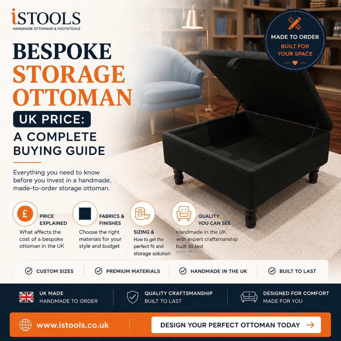 BESPOKE STORAGE OTTOMAN UK PRICE: A COMPLETE BUYING GUIDE - ISTOOLS