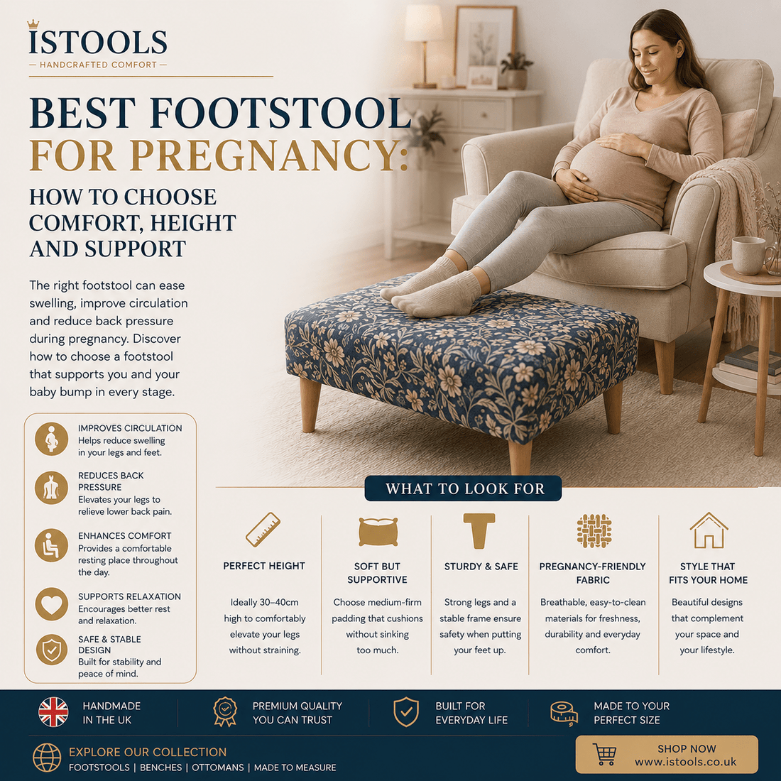BEST FOOTSTOOL FOR PREGNANCY: HOW TO CHOOSE COMFORT, HEIGHT AND SUPPORT - ISTOOLS