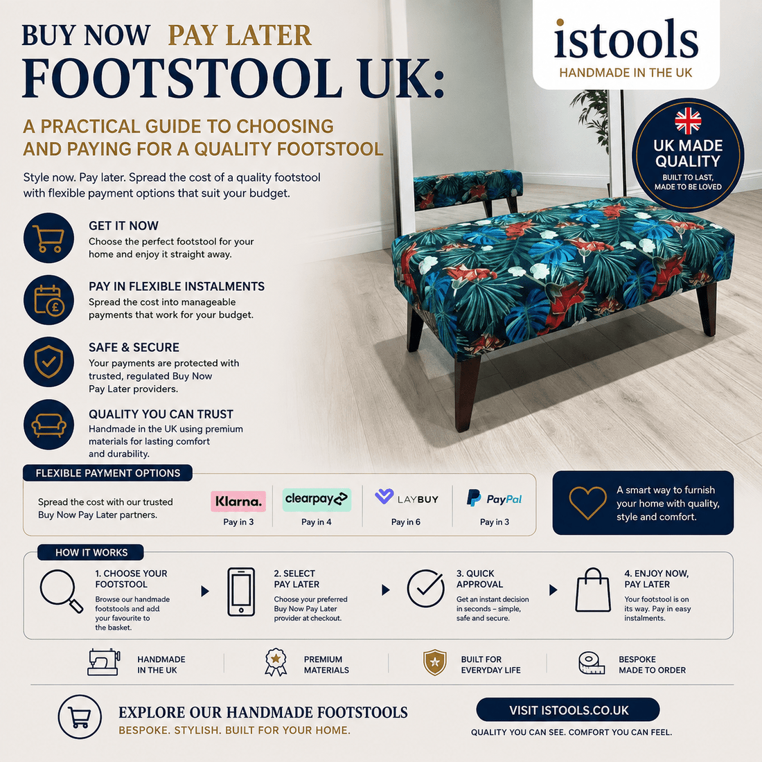 BUY NOW PAY LATER FOOTSTOOL UK: A PRACTICAL GUIDE TO CHOOSING AND PAYING FOR A QUALITY FOOTSTOOL - ISTOOLS