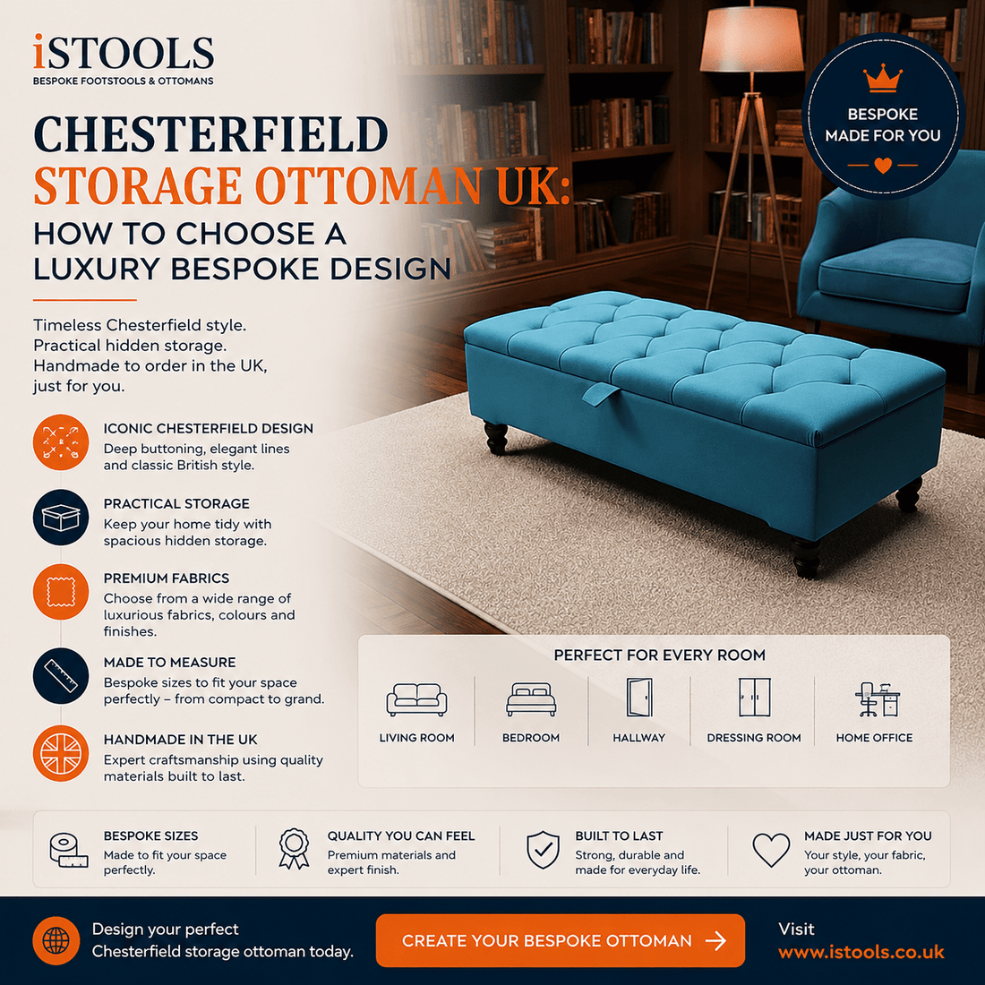 CHESTERFIELD STORAGE OTTOMAN UK: HOW TO CHOOSE A LUXURY BESPOKE DESIGN - ISTOOLS
