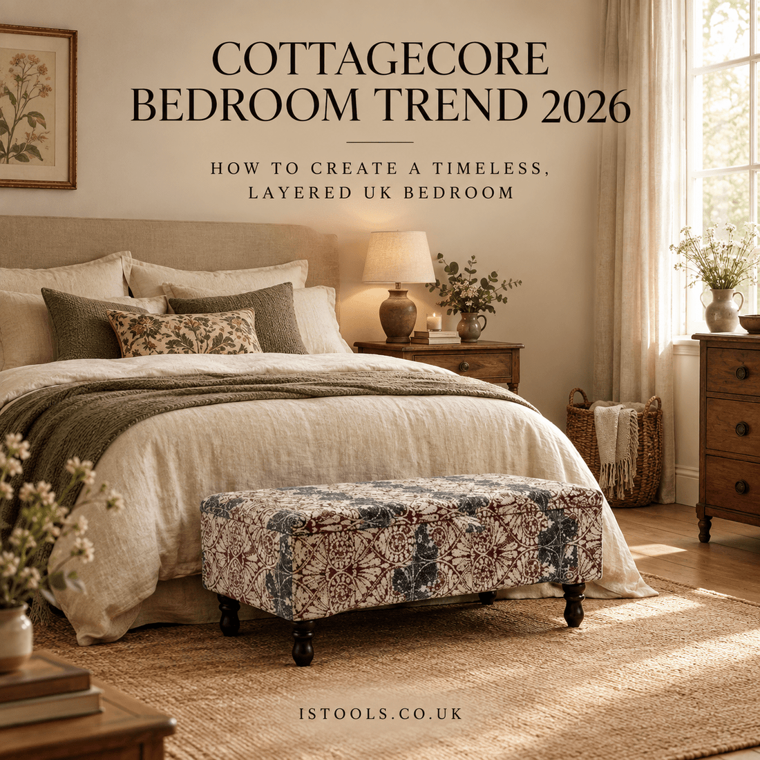 COTTAGECORE BEDROOM TREND 2026: HOW TO CREATE A TIMELESS, LAYERED UK BEDROOM - ISTOOLS