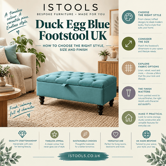 DUCK EGG BLUE FOOTSTOOL UK: HOW TO CHOOSE THE RIGHT STYLE, SIZE AND FINISH - ISTOOLS