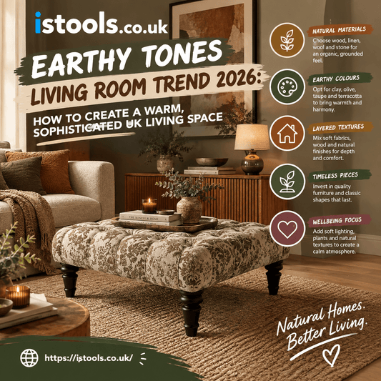 EARTHY TONES LIVING ROOM TREND 2026: HOW TO CREATE A WARM, SOPHISTICATED UK LIVING SPACE - ISTOOLS