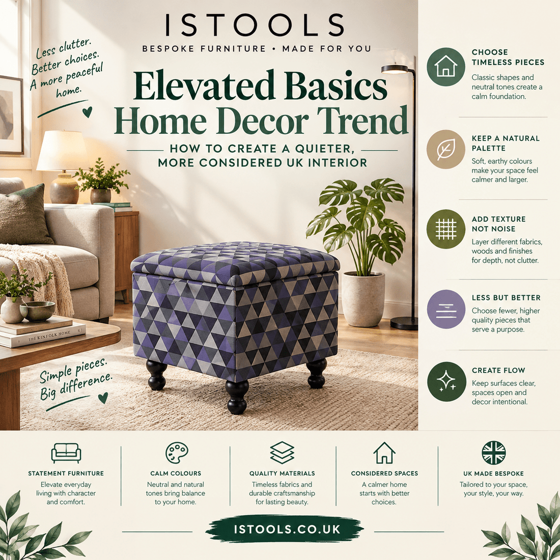 ELEVATED BASICS HOME DECOR TREND: HOW TO CREATE A QUIETER, MORE CONSIDERED UK INTERIOR - ISTOOLS