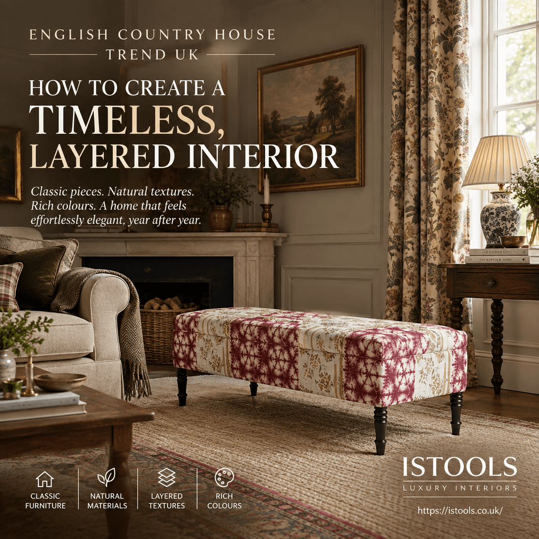 ENGLISH COUNTRY HOUSE TREND UK: HOW TO CREATE A TIMELESS, LAYERED INTERIOR - ISTOOLS