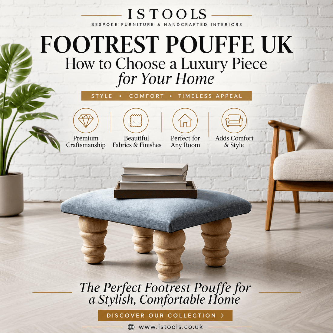 FOOTREST POUFFE UK: HOW TO CHOOSE A LUXURY PIECE FOR YOUR HOME - ISTOOLS