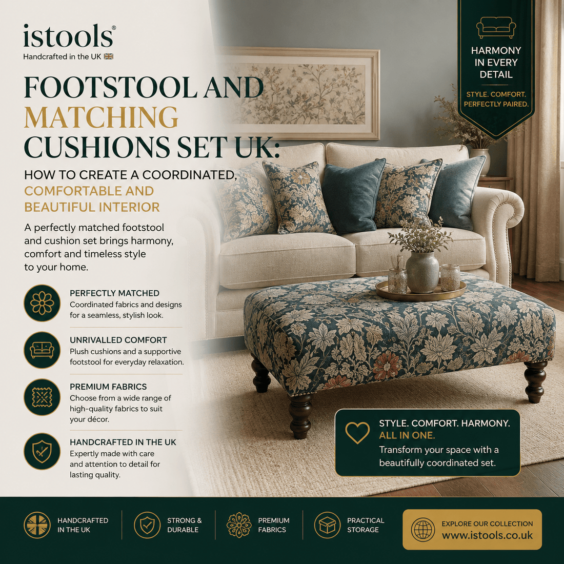 FOOTSTOOL AND MATCHING CUSHIONS SET UK: HOW TO CREATE A COORDINATED, COMFORTABLE AND BEAUTIFUL INTERIOR - ISTOOLS