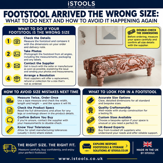 FOOTSTOOL ARRIVED THE WRONG SIZE: WHAT TO DO NEXT AND HOW TO AVOID IT HAPPENING AGAIN - ISTOOLS