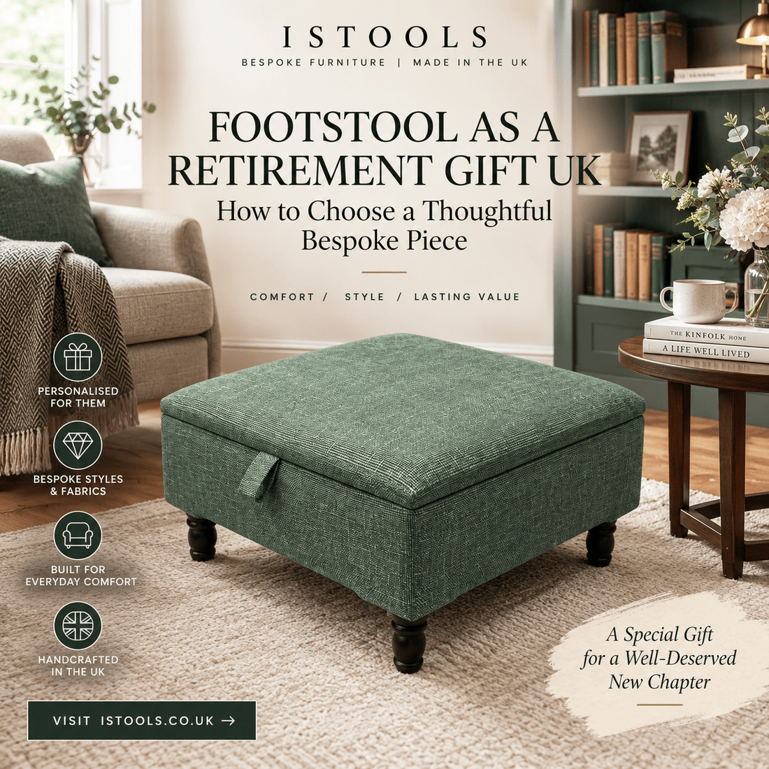 FOOTSTOOL AS A RETIREMENT GIFT UK: HOW TO CHOOSE A THOUGHTFUL BESPOKE PIECE - ISTOOLS
