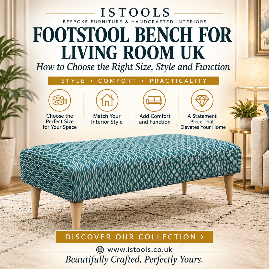 FOOTSTOOL BENCH FOR LIVING ROOM UK: HOW TO CHOOSE THE RIGHT SIZE, STYLE AND FUNCTION - ISTOOLS