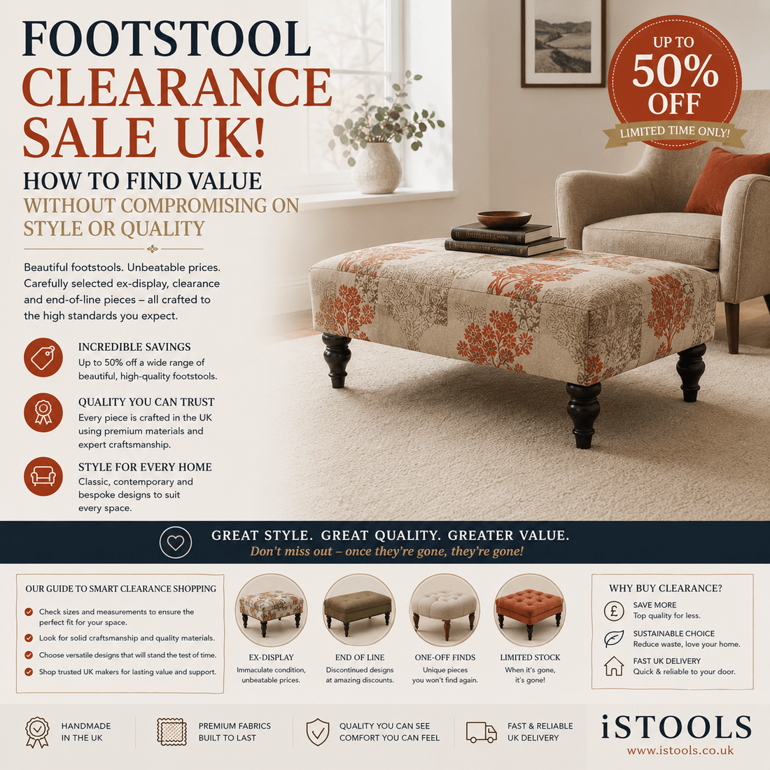FOOTSTOOL CLEARANCE SALE UK: HOW TO FIND VALUE WITHOUT COMPROMISING ON STYLE OR QUALITY - ISTOOLS