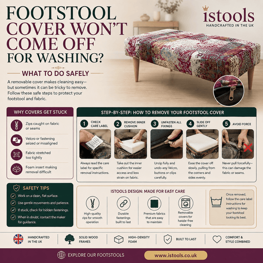 FOOTSTOOL COVER WON'T COME OFF FOR WASHING? WHAT TO DO SAFELY - ISTOOLS