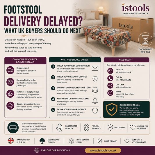 FOOTSTOOL DELIVERY DELAYED? WHAT UK BUYERS SHOULD DO NEXT - ISTOOLS