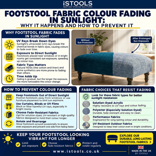 FOOTSTOOL FABRIC COLOUR FADING IN SUNLIGHT: WHY IT HAPPENS AND HOW TO PREVENT IT - ISTOOLS