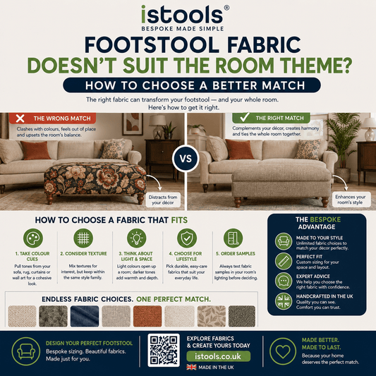 FOOTSTOOL FABRIC DOESN'T SUIT THE ROOM THEME: HOW TO CHOOSE A BETTER MATCH - ISTOOLS