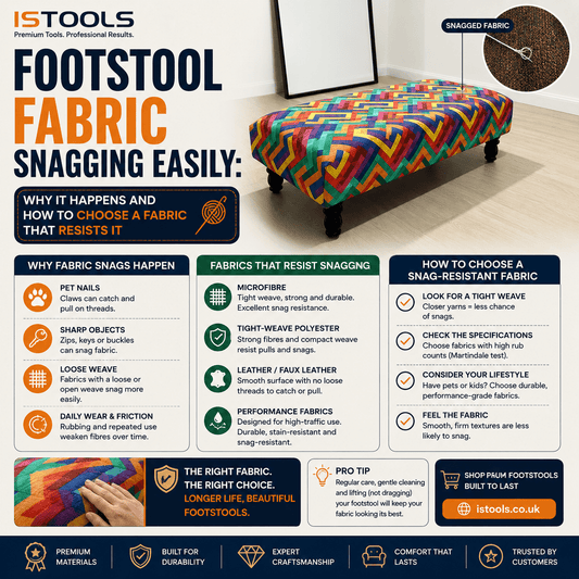 FOOTSTOOL FABRIC SNAGGING EASILY: WHY IT HAPPENS AND HOW TO CHOOSE A FABRIC THAT RESISTS IT - ISTOOLS