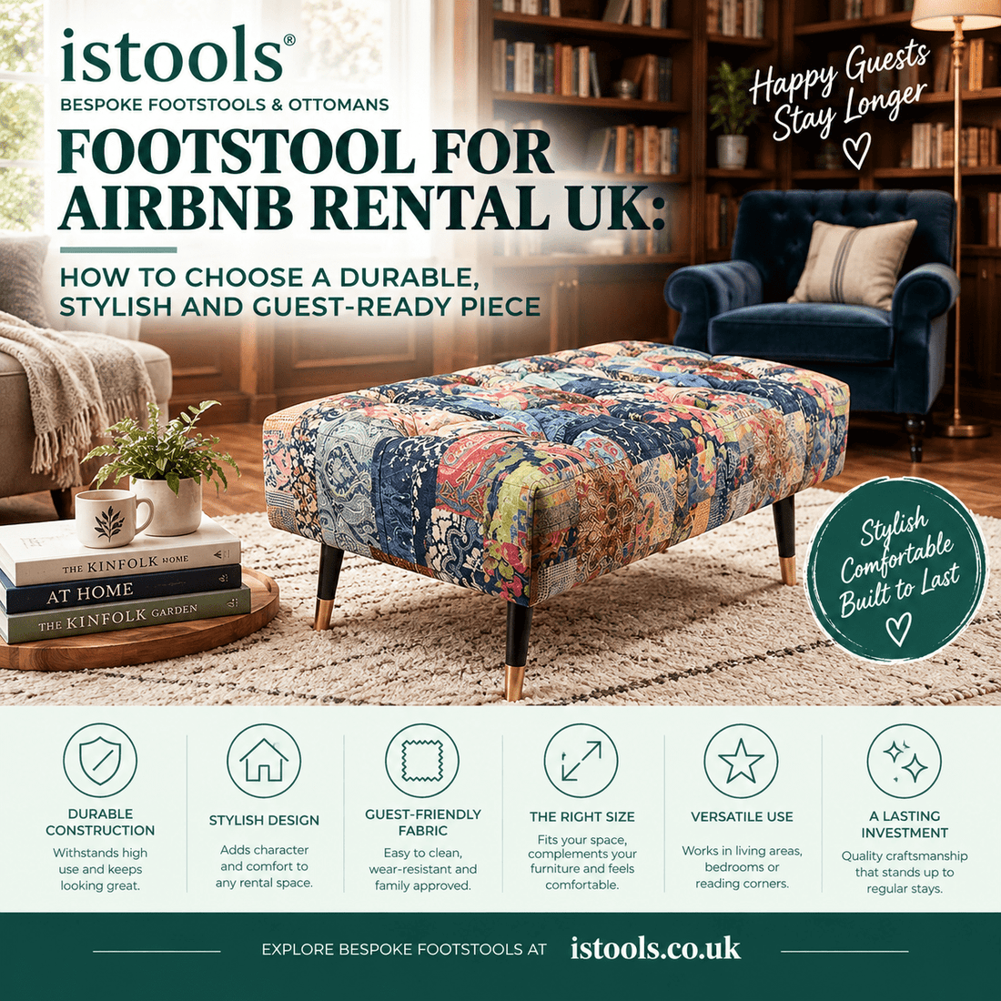 FOOTSTOOL FOR AIRBNB RENTAL UK: HOW TO CHOOSE A DURABLE, STYLISH AND GUEST-READY PIECE - ISTOOLS
